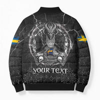 Personalized Sweden Viking Bomber Puffer Jacket Odin's Raven Legacy - Wonder Print Shop