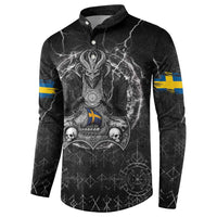 Personalized Sweden Viking Button Sweatshirt Odin's Raven Legacy - Wonder Print Shop