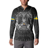 Personalized Sweden Viking Button Sweatshirt Odin's Raven Legacy - Wonder Print Shop