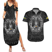 Personalized Sweden Viking Couples Matching Summer Maxi Dress and Hawaiian Shirt Odin's Raven Legacy - Wonder Print Shop