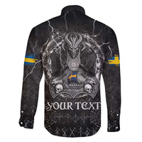 Personalized Sweden Viking Family Matching Long Sleeve Bodycon Dress and Hawaiian Shirt Odin's Raven Legacy - Wonder Print Shop