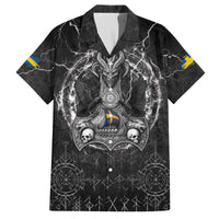 Personalized Sweden Viking Family Matching Off The Shoulder Long Sleeve Dress and Hawaiian Shirt Odin's Raven Legacy - Wonder Print Shop