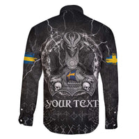 Personalized Sweden Viking Family Matching Off The Shoulder Long Sleeve Dress and Hawaiian Shirt Odin's Raven Legacy - Wonder Print Shop