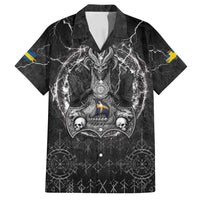 Personalized Sweden Viking Family Matching Off Shoulder Maxi Dress and Hawaiian Shirt Odin's Raven Legacy - Wonder Print Shop