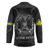 Personalized Sweden Viking Hockey Jersey Odin's Raven Legacy - Wonder Print Shop