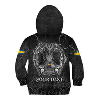 Personalized Sweden Viking Kid Hoodie Odin's Raven Legacy - Wonder Print Shop