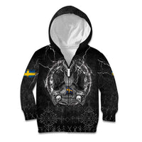 Personalized Sweden Viking Kid Hoodie Odin's Raven Legacy - Wonder Print Shop