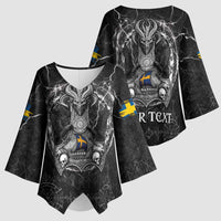 Personalized Sweden Viking Kimono Sleeve Blouse Odin's Raven Legacy - Wonder Print Shop
