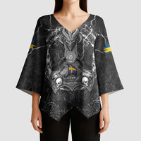 Personalized Sweden Viking Kimono Sleeve Blouse Odin's Raven Legacy - Wonder Print Shop