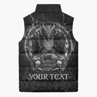 Personalized Sweden Viking Sleeveless Puffer Jacket Odin's Raven Legacy - Wonder Print Shop