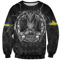 Personalized Sweden Viking Sweatshirt Odin's Raven Legacy - Wonder Print Shop