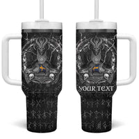 Personalized Sweden Viking Tumbler With Handle Odin's Raven Legacy - Wonder Print Shop