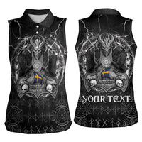 Personalized Sweden Viking Women Sleeveless Polo Shirt Odin's Raven Legacy - Wonder Print Shop