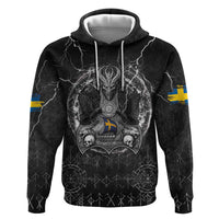 Personalized Sweden Viking Zip Hoodie Odin's Raven Legacy - Wonder Print Shop