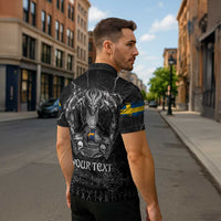 Personalized Sweden Viking Zipper Polo Shirt Odin's Raven Legacy - Wonder Print Shop