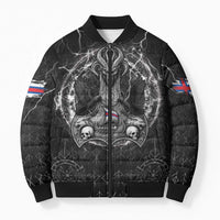 Personalized Faroe Islands Viking Bomber Puffer Jacket Odin's Raven Legacy - Wonder Print Shop
