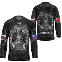 Personalized Faroe Islands Viking Hockey Jersey Odin's Raven Legacy - Wonder Print Shop