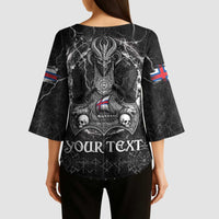 Personalized Faroe Islands Viking Kimono Sleeve Blouse Odin's Raven Legacy - Wonder Print Shop
