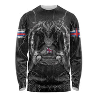 Personalized Faroe Islands Viking Long Sleeve Shirt Odin's Raven Legacy - Wonder Print Shop
