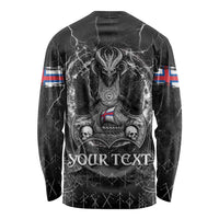 Personalized Faroe Islands Viking Long Sleeve Shirt Odin's Raven Legacy - Wonder Print Shop