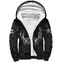 Personalized Faroe Islands Viking Sherpa Hoodie Odin's Raven Legacy - Wonder Print Shop