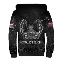 Personalized Faroe Islands Viking Sherpa Hoodie Odin's Raven Legacy - Wonder Print Shop