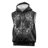Personalized Faroe Islands Viking Sleeveless Zip Hoodie Odin's Raven Legacy - Wonder Print Shop