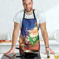 Dominican Republic Christmas Apron Santa Relaxing On The Beach - Wonder Print Shop