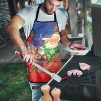 Dominican Republic Christmas Apron Santa Relaxing On The Beach - Wonder Print Shop