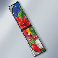 Dominican Republic Christmas Auto Sun Shade Santa Relaxing On The Beach - Wonder Print Shop