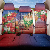 Dominican Republic Christmas Back Car Seat Cover Santa Relaxing On The Beach - Wonder Print Shop