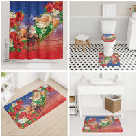 Dominican Republic Christmas Bathroom Set Santa Relaxing On The Beach - Wonder Print Shop