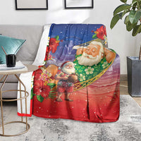 Dominican Republic Christmas Blanket Santa Relaxing On The Beach - Wonder Print Shop