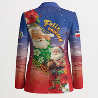 Dominican Republic Christmas Blazer Santa Relaxing On The Beach - Wonder Print Shop