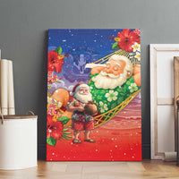 Dominican Republic Christmas Canvas Wall Art Santa Relaxing On The Beach - Wonder Print Shop