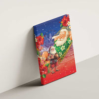 Dominican Republic Christmas Canvas Wall Art Santa Relaxing On The Beach - Wonder Print Shop