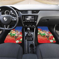Dominican Republic Christmas Car Mats Santa Relaxing On The Beach - Wonder Print Shop