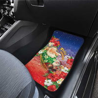 Dominican Republic Christmas Car Mats Santa Relaxing On The Beach - Wonder Print Shop