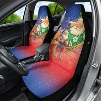 Dominican Republic Christmas Car Seat Cover Santa Relaxing On The Beach - Wonder Print Shop