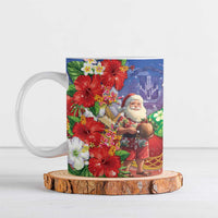 Dominican Republic Christmas Ceramic Mug Santa Relaxing On The Beach - Wonder Print Shop
