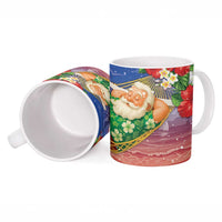 Dominican Republic Christmas Ceramic Mug Santa Relaxing On The Beach - Wonder Print Shop
