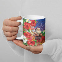 Dominican Republic Christmas Ceramic Mug Santa Relaxing On The Beach - Wonder Print Shop