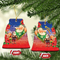 Dominican Republic Christmas Ceramic Ornament Santa Relaxing On The Beach - Wonder Print Shop