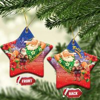 Dominican Republic Christmas Ceramic Ornament Santa Relaxing On The Beach - Wonder Print Shop