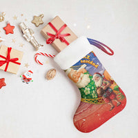 Dominican Republic Christmas Stocking Santa Relaxing On The Beach - Wonder Print Shop