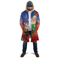 Dominican Republic Christmas Cloak Santa Relaxing On The Beach - Wonder Print Shop