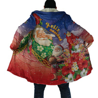 Dominican Republic Christmas Cloak Santa Relaxing On The Beach - Wonder Print Shop
