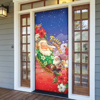 Dominican Republic Christmas Door Cover Santa Relaxing On The Beach - Wonder Print Shop