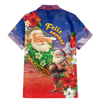 Dominican Republic Christmas Family Matching Mermaid Dress and Hawaiian Shirt Santa Relaxing On The Beach - Wonder Print Shop
