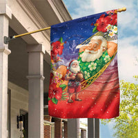 Dominican Republic Christmas Garden Flag Santa Relaxing On The Beach - Wonder Print Shop